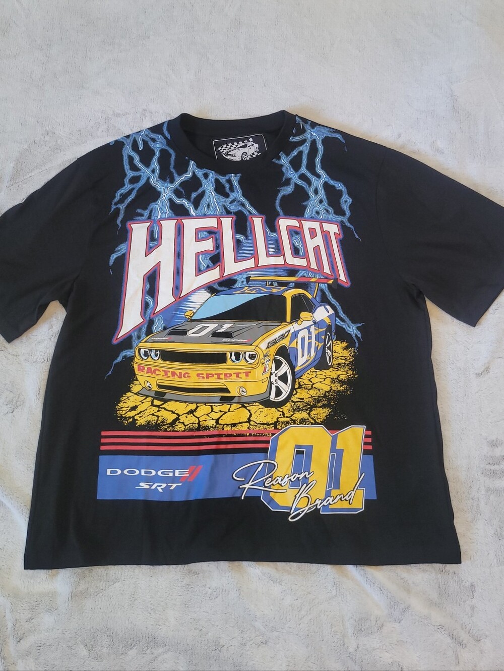 Dodge X Reason Mens XL Charger Hellcat Graphic Print Short Sleeve